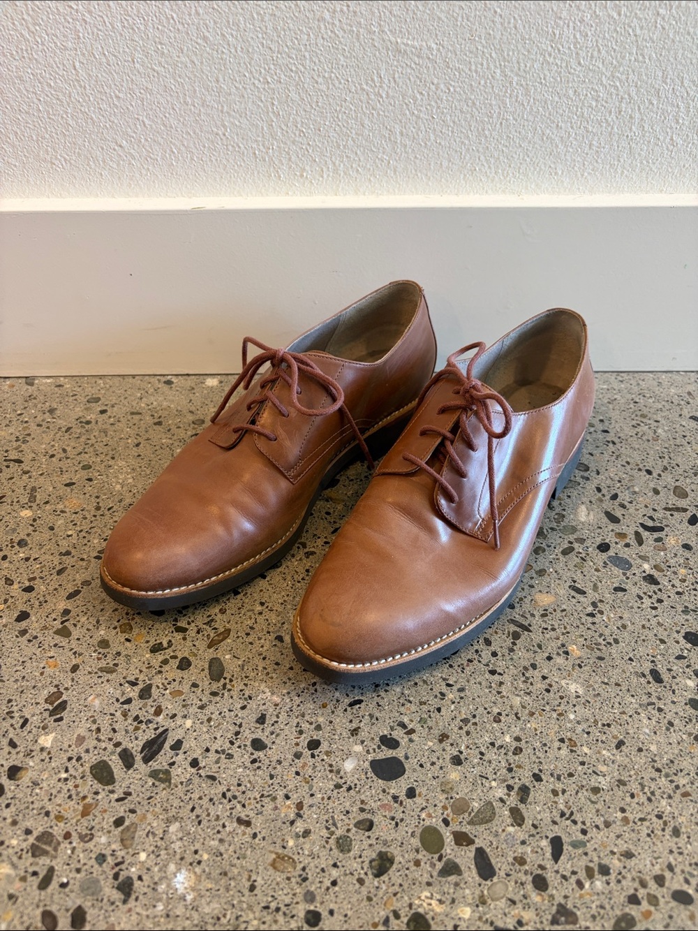 Rockport Tan Leather Derby Lace-Ups